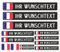 Samunshi® Fahrrad Namensaufkleber Frankreich Flagge - Name für Auto Motorrad Fahrrad Helm - Aufkleber Sticker Set personalisiert - Tuningaufkleber