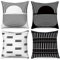 Hnmdmyi Kissenbezug Schwarz und Weiß 50x50 4er Set, Boho Kissenbezüge Modernes Geometrisches Muster Dekorative Leinen Kissenhülle für Sofa Couch Bett Garten Outdoor Home Decor