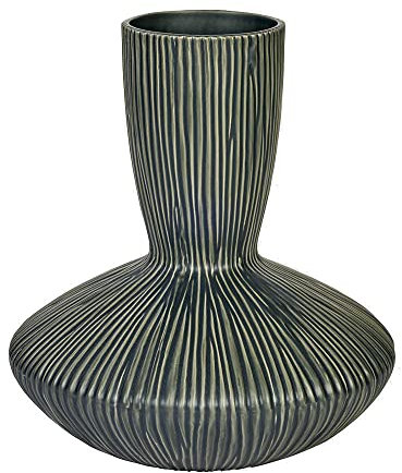 Lambert - Vase, Blumenvase, Gefäß - Issey - Keramik - Farbe: rauchgrau - (ØxH) 27,5 x 30,5 cm