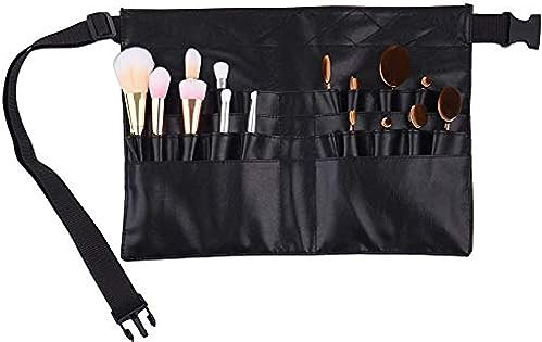 BROLEO Sac banane pour pinceaux de maquillage, sac de rangement professionnel pour pinceaux de maquillage, trousse de voyage et de rangement, noir