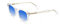 XLAB 8004 Sonnenbrille im Moscot-Stil, Unisex, 50mm, Transparent/blau schattiert