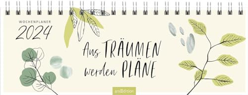Harenberg Aus Träumen werden Pläne - Tischkalender 2024 - arsEdition-Verlag - Wochenkalender - Tischplaner für mehr Mut zum Träumen - 29,7 cm x 11,5 cm
