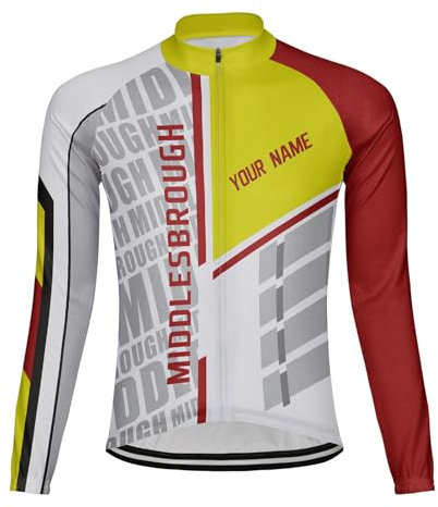 Luisbibe Customized Middlesbrough Men's Cycling Jersey Long Sleeve (UK, Alpha, XXL, Regular, Regular, ML3274)