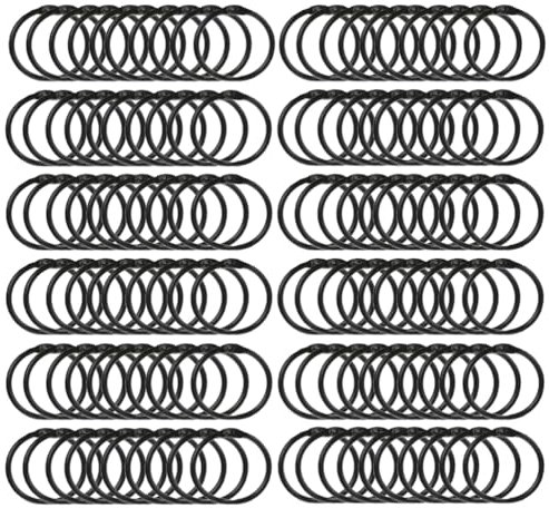 100 Stück Buchringe 25mm Binder Ringe Metall Loseblatt Verbinder Schlüsselringe für Scrapbook Fotoalbum Büro, Schule oder Zuhause(Schwarz)