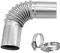 JNNJ Tubo Estufa Codo Acero Inoxidable, 90 Grados Extensión Chimenea Intercambio Tubo Adaptador, Tubo Escape Acero Inoxidable Calefacción 24MM, con 2 Clips, para Acampar Aire Libre Estufa Leña