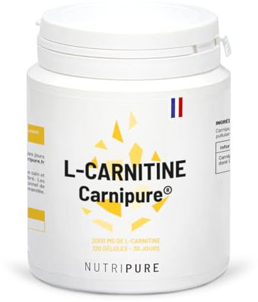 Nutripure | L-Carnitine CARNIPURE® | Complément Alimentaire Pre Workout | Optimise le Métabolisme Énergétique et la Récupération | À base de L-Carnitine Pure | 120 Gélules | 1 Mois | Made in France