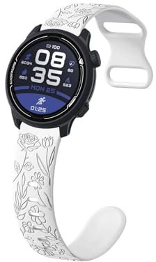 Silikon Armbänder kompatibel mit COROS PACE 2 Armband Mastten mit Rosenblumengravur Sport Ersatzarmband für Damen Herren Floral Band für COROS PACE 2 (f,silikon)