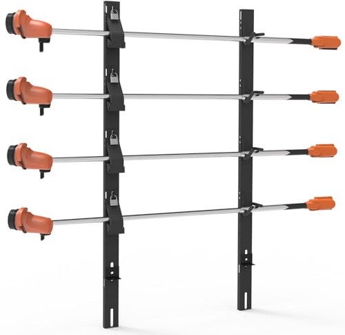 ELITEWILL Support de désherbage 4 places pour remorques ouvertes - Support de désherbeur pour remorque, paysage, camion, accessoires d'équipement de pelouse avec serrure