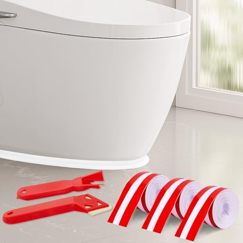 YUKOVEP Nastro Sigillante Impermeabile,3 Rotoli Sigillante Autoadesivo Nastro,Nastro Flex Roll, nastro per vasca, Striscia Sigillante Per Bagno Cucina WC(4,0cm x 3,2 m) (Bianco)