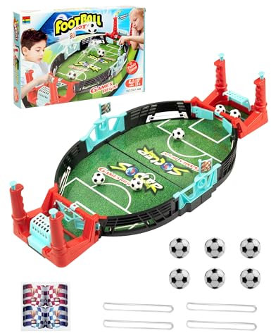 LAOYE Interaktives Tischkicker Set Mini Tischfußball Spiel mit 6 Fußbällen Eltern-Kind Fußball Spiel Geschenke für Kinder Jungen Erwachsene Perfekt für Zuhause und Partys