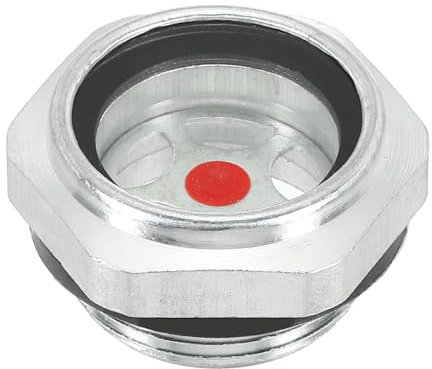 PATIKIL Air Compressor Oil Sight Glass, M26x1.5 Male Thread Aluminum Alloy Oil Liquid Level Gauge Air Compressor Parts with O-Ring