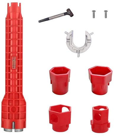 UEPOA Armaturenschlüssel, 14 in 1 Standhahnmutterschlüssel Multifunktions Spülenschlüssel für Waschbecken Armaturen Werkzeug für Sink Toilettenschüssel Waschbecken Küchen Sanitär