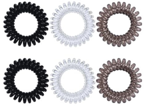 6 Stück Spiral Haargummis, Telefonkabel Haargummi, Telefonkabel haargummi elastisch Haarband, Haarband Telefonkabel für Mädchen und Damen, Farbe Sortiert