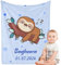 iDIY personalisierte Geschenke Baby babydecke mit Namen - babydecke personalisiert kuscheldecke Kinder neugeborenen Geschenk, personalisierte Geschenke für Baby Junge und mädchen Name blau