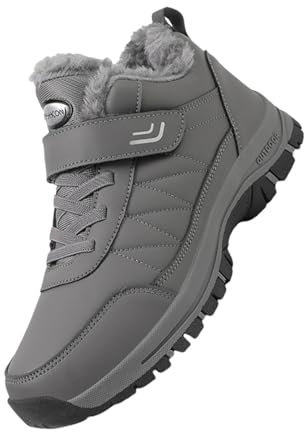 DKLOVIFU Stiefeletten Damen Schwarz Schuhe Damen Winter Herbstschuhe Damen Reitschuhe Damen Stiefeletten Damen mit Absatz Leder Stiefeletten Dame Stiefeletten Damen mit Absatz Grau