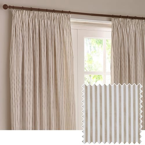 Yard Hebden Pencil Pleat Curtain Pair (Natural, 168 x 229 cm)