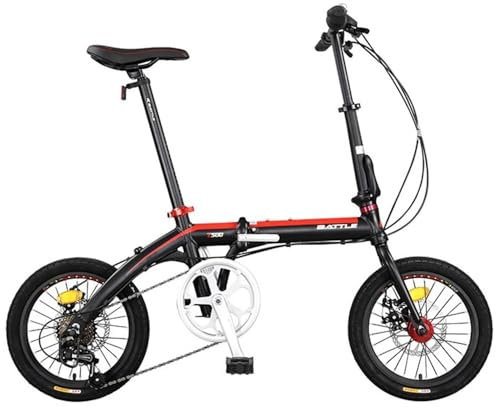 Kcolic 16 Zoll Klapprad, 7-Gang, Silver, Faltrad, Fahrrad, Stadt, Bergtour, Kies, Aluminiumlegierung, 16 inches