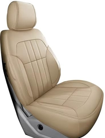 OUVECR Sitzbezüge Auto Für Benz W203 W204 W205 W211 W212 W213 Für Cla Für Glc Für Gle Glk Leder Pu Innen Auto Sitzbezüge Nach Maß Auto Sitzbezüge(H 1Pcs-Beige)