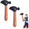AOEVUIR 2 Pcs Aufblasbarer Hammer Kindergeburtstag Partydekoration Pool Badewanne Spielzeug Klauenhammer Partyspiel für Erwachsene Themenpartys Cosplay Verkleidung und Kinder Braun