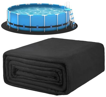 NbgrvB Für runde Poolfolie für oberirdischen Pool, 260 /m² für robuste Unterlage, schwarz, 3,6 m, Vliesstoff für Schutzschicht, Poolboden