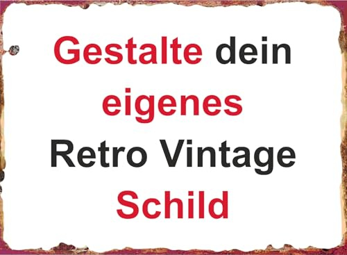 SCHILDER HIMMEL NEU - Vintage Retro Blech Schild personalisieren – Größe 30x20cm. Deko Schild mit eigenem Foto und Text. Für Küche, Flur, Wohnzimmer usw. Hochwertiges Metallschild in Emaille-Optik