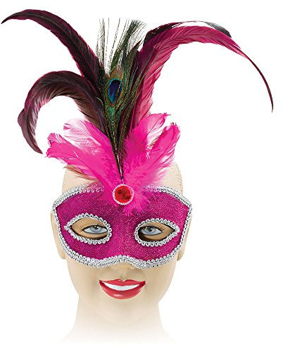 Bristol Novelty EM033 Pfau Augenmaske, Rosa, Rose, Einheitsgröße