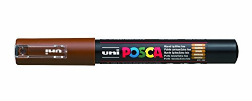 Uni Posca Marker / Glasstift PC-1M, feine Rundspitze, 1.0 mm, Braun
