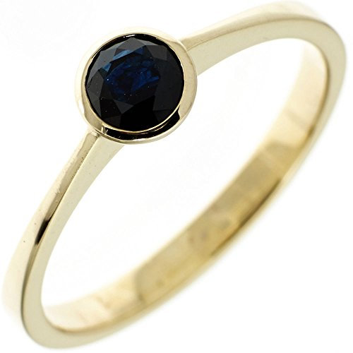 Schmuck Krone Ring Damenring Safir Saphir blau 333 Gold Gelbgold Saphirring schlicht, Ringgröße:Innenumfang 58mm ~ Ø18.5mm