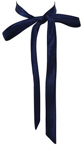 SYAYA Damen-Fliege, Band zum Selbstbinden – lange Krawatte für Büro, T-shir-Uniform oder Mädchen, Cosplay und Abschlussfeier, W-B-T1, Marineblau