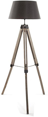PEGANE Lampadaire Trepied Noir, Hauteur 145 cm