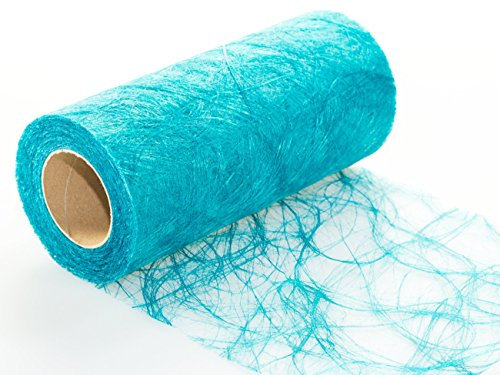 Protinam Sizoweb 20cm x 20m Tischläufer Tischband in Türkis zur Dekoration wie Sommer, Ostern, Weihnachten oder Hochzeiten abgelängt (20m, türkis 6550)