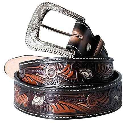 STARS & STRIPES Ledergürtel bzw. Westerngürtel WG-98 Ledergürtel Westerngürtel Westernkleidung Cowboygürtel Belt (100 cm) Braun