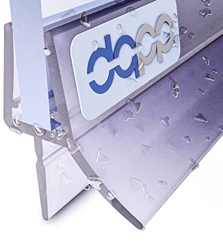 DQ-PP Duschdichtung 60cm | Dichtung für 3,5mm – 5mm Glastür Stärke | UK13 | Wasserablaufprofil Wasserabweisprofil | Duschkabinen Duschabdichtung Duschwand | Ersatzteile für Duschkabine | Transparent