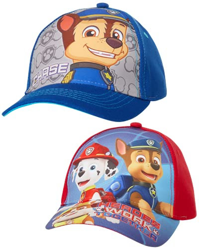Nickelodeon Jungs Paw Patrol Charakter Cotton Baseballmütze, 2 Stück Design Set Kleinkind-Jungen â € „Alter 2-4 (51CM) Blau Rot