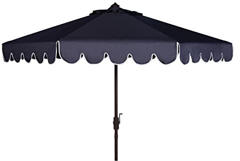 Safavieh Parasol de Patio Métal, Marine et Blanc, 255 X 255 X 248 Cm