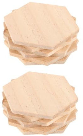 Healifty 25 Stück unlackierte Holzausschnitte, sechseckige Form, Holzscheiben, blanko Namensschilder mit Loch, Geschenkanhänger für Party, Hochzeit, Heimdekoration (9 cm)