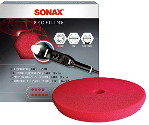 SONAX ExzenterPad hart 165 DA (1 Stück) Verwendung im ersten Arbeitsschritt mit Schleifpolitur zur Kratzerentfernung | Art-Nr. 04934410