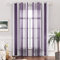 MIULEE Gardinen Gestreift Transparent mit Ösen, Voile Vorhänge Wohnzimmer Modern 2er Set, Vorhang Schlafzimmer Transparent mit Lila Weiss Gestreift Muster, Vorhang Halbtransparent Streifen 140X260 cm