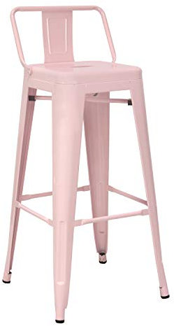 Vaukura Taburete Alto con Respaldo Oliix Brillo (Rosa)