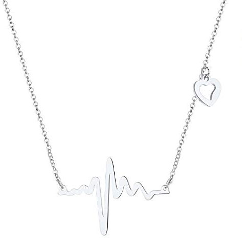 Richsteel Silber Herzschlag Kette Doktor Krankenschwester Medizinische Stethoskop Schmuck für Frauen und Männer