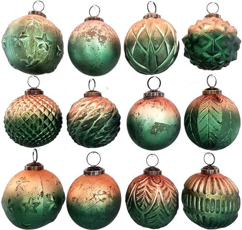 My-goodbuy24 Premium Weihnachtskugeln 12-teiliges Set Echtglas Glaskugeln Weihnachten Weihnachtsdeko Tannenbaumkugeln Glas Christbaumkugeln Weihnachtsbaum (I203)