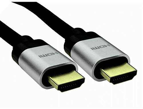 World of Data - 2m HDMI Cable - 8K - v2.1-48Gbps - Shielded - Braided - Aluminium Hood - SILVER