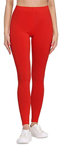 Bellivalini Leggings Damen aus Viskose Ganzjährig Bequeme Bekleidung Damen für tägliches Tragen oder Sport BLV50-147 (Rot, 3XL)