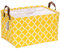 Sea Team Moroccan Pattern Canvas Fabric Storage Basket Collapsible Geometric Design Storage Bin with Drawstring Cover and PU Leather Handles, 16.5 by 11.8 inches, Waterproof Inner