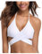 SHEKINI Damen Bademode Rückenfrei Verstellbar Crossover Ties-up Bikinioberteil Push up Triangel Strandkleidung (XS, Bikini Top-Weiß)