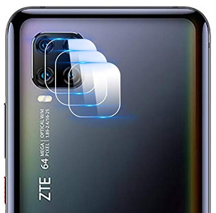 NOKOER Kamera Glas Schutzfolie Kompatibel für ZTE Axon 11, [3 Stück] Ultradünnes Gehärtetes 2.5D Kamera Schutzglas, 360 Grad Schutzkamera- Transparent