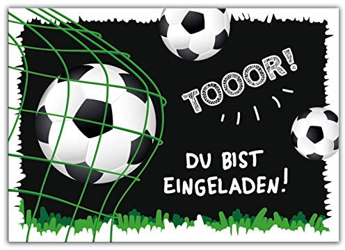 12 Einladungskarten zum Kindergeburtstag Jungen Fussball Fußball