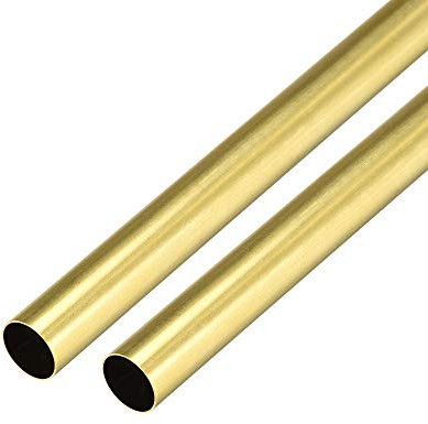 sourcing map Rundrohr, Messing, 300 mm, Länge 13 mm, Außendurchmesser, 0,5 mm Wandstärke, nahtlos, gerade, 2 Stück