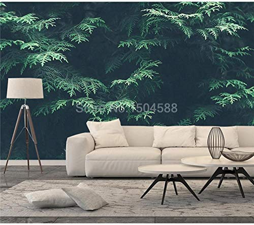 WLLLO Décoration de la maison papier peint Tropical plante verte feuille peinture murale salon salle d'étude fond mur 3D, 430x300 cm (169.3 by 118.1 in)