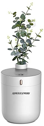 Speed Frog 3in1 Humidifer, Aroma diffuser & Vase 300ml Cool Mist Ultrasonic Humidifiers, Aromatherapy oil diffusers, Auto-Off mini Vaporiser humidifier for Home Bedroom room Office Spa Plants (white)